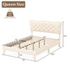 Infans Full Upholstered Platform Bed Frame Button-Tufted Headboard Mattress Foundation - 2 of 4