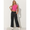 Allegra K Women's Casual Sleeveless Tank Top Satin Cargo Pants Tracksuit 2 Pieces Set - 4 of 4