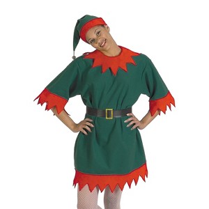 Halco Adult Christmas Elf Tunic with Hat Costume - One Size Fits Most - Green - 1 of 1