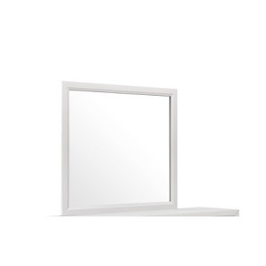 HomeStock White Veneer Mirror with Modern Rustic Detailing – Large Framed Mirror for Bedroom Dressers - 1 of 4