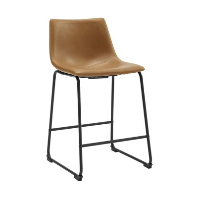 NicBex Dining Chairs Set of 2 Faux Leather Barstools Chairs for Dining Table with Metal Legs Suitable for Kitchen, Home Bar