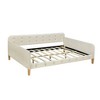 CAVINAS Twin/Full Size Pine Wood Daybed Bed Frame with Upholstered Headboard & Armrest,No Box Spring Needed - 4 of 4