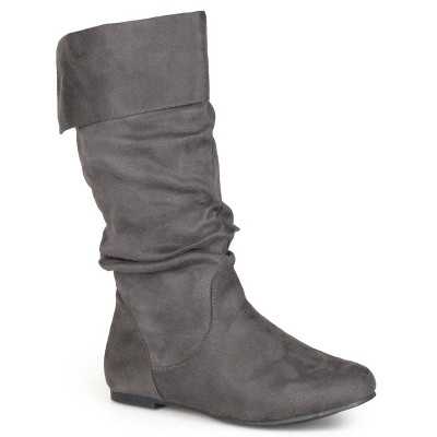 Journee Collection Womens Shelley-3 Round Toe Mid Calf Boots Grey 8 ...