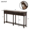 CAVINAS 58 inch Rectangle Console Table,Rustic Entryway Table with 2 Drawers and Bottom Shelf for Living Room,Hallway - 3 of 4