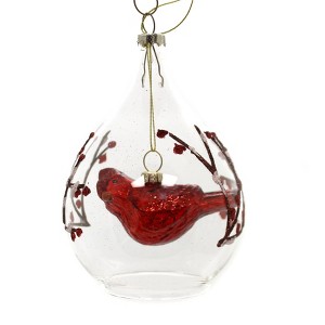 Enesco 5.0 Inch Cardinal In Teardrop Ornament Department 56 Tree Ornaments - 1 of 3