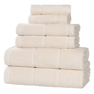 Smart Twist Viscose Cotton Blend Medium Weight Solid Ribbed Towel Set by Blue Nile Mills - 1 of 4
