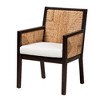 bali & pari Joana Modern Bohemian Dark Brown Mahogany Wood and Natural Seagrass Dining Arm Chair - 2 of 4