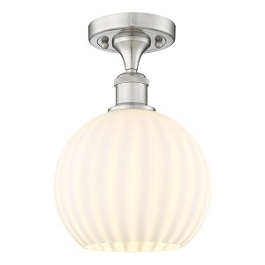 White Venetian - 1 Light Semi-Flush Mount In Modern Style-11.25 Inches Tall and 8 Inches Wide - 1 of 1