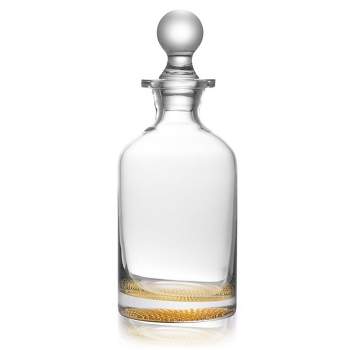 Classic Touch Whiskey Decanter with Gold Reflection Bottom, 9.75"H