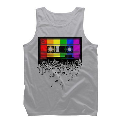 Adult Design By Humans Pride Rainbow Flag Music Note Cassette By Avocato Tank Top