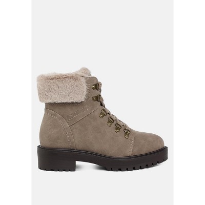 Maranta Faux Fur Collar Ankle Boots