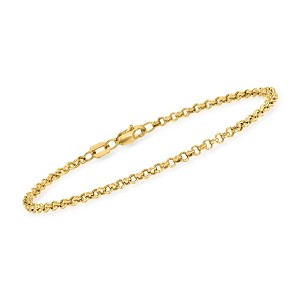 Pure Collection by Ross-Simons 14kt Yellow Gold Rolo Chain Bracelet Size 7 - 1 of 3