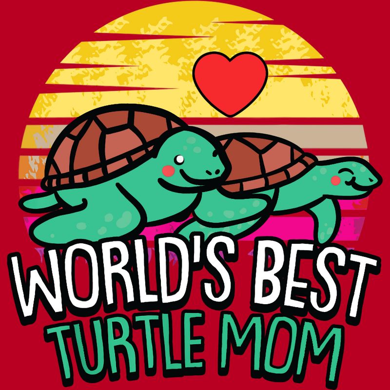 Men's Design By Humans World's Best Turtle Mom Retro Stripes By animalshop T-Shirt, 2 of 3