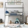 House Shape Twin Size Loft Bed with Slide, Gray - ModernLuxe - 2 of 4