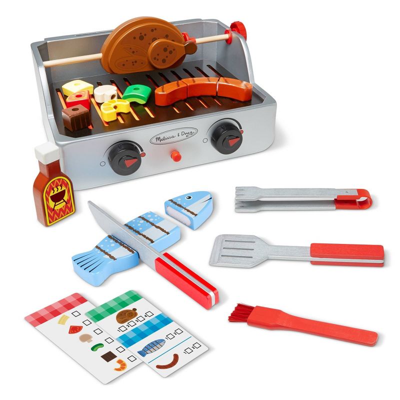 Melissa &#38; Doug Rotisserie and Grill Wooden Barbecue Play Food Set (24pc), 1 of 11