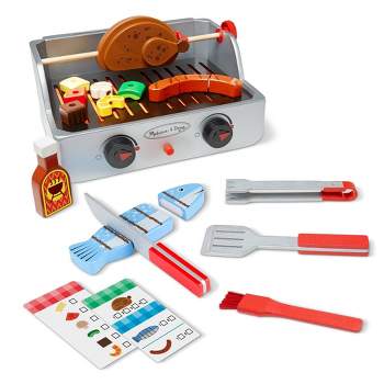 Melissa & Doug Rotisserie and Grill Wooden Barbecue Play Food Set (24pc)