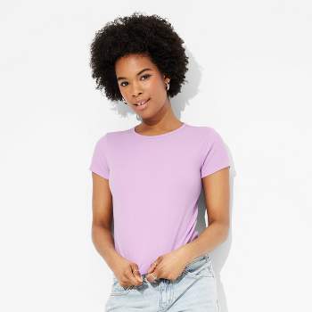 Women's Short Sleeve Ribbed Baby T-Shirt - Wild Fable™