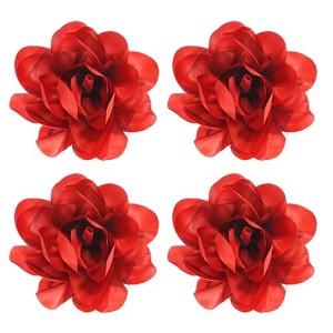 Unique Bargains Alloy Satin Fabric Big Rose Flower Dainty Brooches and Pins 4 Pcs - 1 of 4
