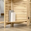 NicBex 4-panel Room Divider Wooden Folding Privacy Screen Freestanding Wall Partition with 3 Display Shelves for Home & Office - 3 of 4