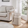 Laundry Hamper Basket,Tall Cotton Storage Basket with Handles,Decorative Blanket Basket for Living room - 2 of 4