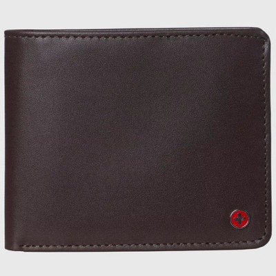 Alpine Swiss RFID Luka Men's Flip ID Wallet Deluxe Capacity Bifold With Divided Bill Section Comes in a Gift Box