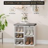 Shoe Bench with Padded Seat, Shoe Storage Bench w/Adjustable Shelves & Side Pockets, 5 Cubes Storage Organizer for Entryway, Porch, Mudroom - 4 of 4