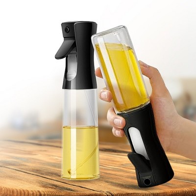 Set of 2 Black Glass Oil Sprayer Bottles 300ml