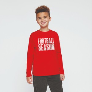 Football Season Block Distressed - Youth Long Sleeve Graphic T-Shirt - 1 of 4
