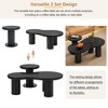 39''&16"W Set of 2 Nesting Coffee Table Set Cocktail Table Center Table End Table with Sleek Round Edge, Round, Cloud and Minimalist-ModernLuxe - 4 of 4