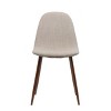 Mid-Century Modern Fabric Upholstered Kitchen Dining Room Chair Set of 2,Curved Back Dining Side Chairs with Metal Legs-Koiai - 3 of 4