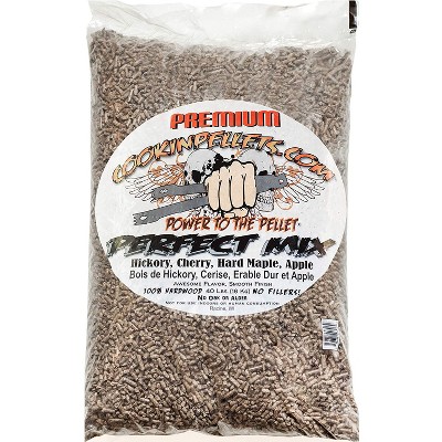 CookinPellets 40PM Perfect Mix 100 Percent Natural Hickory, Cherry, Hard Maple, and Apple Grill Smoker Smoking Hardwood Wood Pellets, 40 Pound Bag