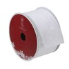 Northlight White Glitter Iridescent Christmas Wired Craft Ribbon 2.5" x 16 Yards - 3 of 3