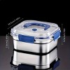2-Pack Extra-Large Stainless Steel Food Storage Containers W/Blue Lids, Deep Design, Airtight Seal, Refrigerator Organization, Meal Prep, Lunch Boxes - 3 of 4