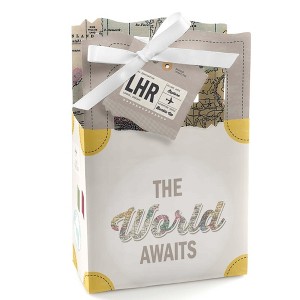 Big Dot of Happiness World Awaits - Travel Themed Party Favor Boxes - Set of 12 - 1 of 4