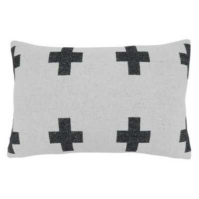 Black and White Geometric Reversible Polyester Pillow Cover