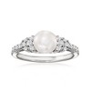 Ross-Simons 7-7.5mm Cultured Pearl and .50 ct. t.w. White Topaz Jewelry Set: Pendant Necklace and Ring in Sterling Silver - 4 of 4