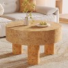 Lantine 31.5-Inch Round Coffee Table for Living Room, Modern Circle Center Cocktail Tea Table with Burl Texture & Sturdy Legs, for Home Apartment - 4 of 4