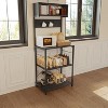 Kitchen Baker Rack, Industrial Kitchen Storage Rack with Power Outlet, Freestanding Microwave Oven Stand, Coffee Bar Table for Dining Room - 3 of 4