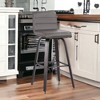 HomeRoots 30" Gray And Black Iron Swivel Low Back Bar Height Bar Chair - 2 of 4
