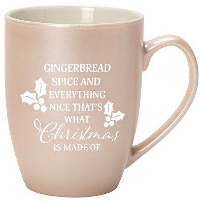 Elanze Designs Gingerbread Spice And Everything Nice That's What Christmas Is Made Of Precious Pearl 10 ounce New Bone China Coffee Cup Mug