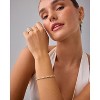 14K-18K Gold Plated Simulated Diamonds Bezel Set Tennis - Round Pear Heart Statement Bride Gold Bracelet Stack - Sizes 6.5-7.5 Inch - 3 of 4