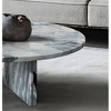 NicBex Natural Marble Small Coffee Table, Genuine Marble Round End Table, Stone Side Table for Living Room,17.7" Nightstand with Semi-Polished Surface - 3 of 4