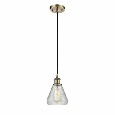 Conesus - 1 Light Cord Hung Mini Pendant In Industrial Style-10 Inches Tall and 6 Inches Wide