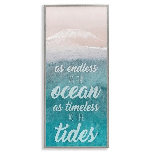 Stupell Industries Timeless As Tides Beach Phrase Framed Giclee Art, Gray, 10" x 24" - 1 of 4