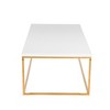 Eurostyle Teresa Rectangle Coffee Table, 15-1/2"H x 47"W x 23-1/2"D, High Gloss Gold/High Gloss White - 3 of 4