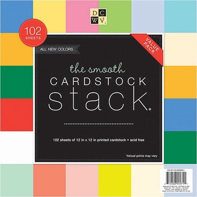 DCWV Single-Sided Cardstock Stack 12"X12" 102/Pkg-Smooth Solid