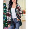 Coolmee Fall Sweater Cardigan for Women Long Sleeve Holiday Graphic Outerwear Button Down Open Front Cardigan Coat - 2 of 4