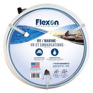 Flexon 1/2-Inch Boat, RV, and Camper Drinking Water Safe Hose – Drink Water Safe, 4-Ply Construction, Double Nylon Reinforcement, Made in USA - 1 of 4