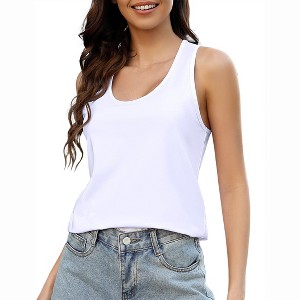 Coolmee Women's Workout Tops Racerback Athletic Tank Tops Sleeveless Loose Fit Yoga Running Gym Shirts - 1 of 4