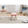 Aghana Digitals Pink Wooden Ottoman Stool with Non-Slip Pads, Linen Cushion - Versatile Foot Rest - 4 of 4